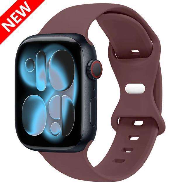 Sport Silicone Strap For Apple Watch Bands 40mm 44mm 46mm 45mm 41mm 49 42mm Correa Bracelet iWatch series 10 11 9 8 7 ultra 3 SE