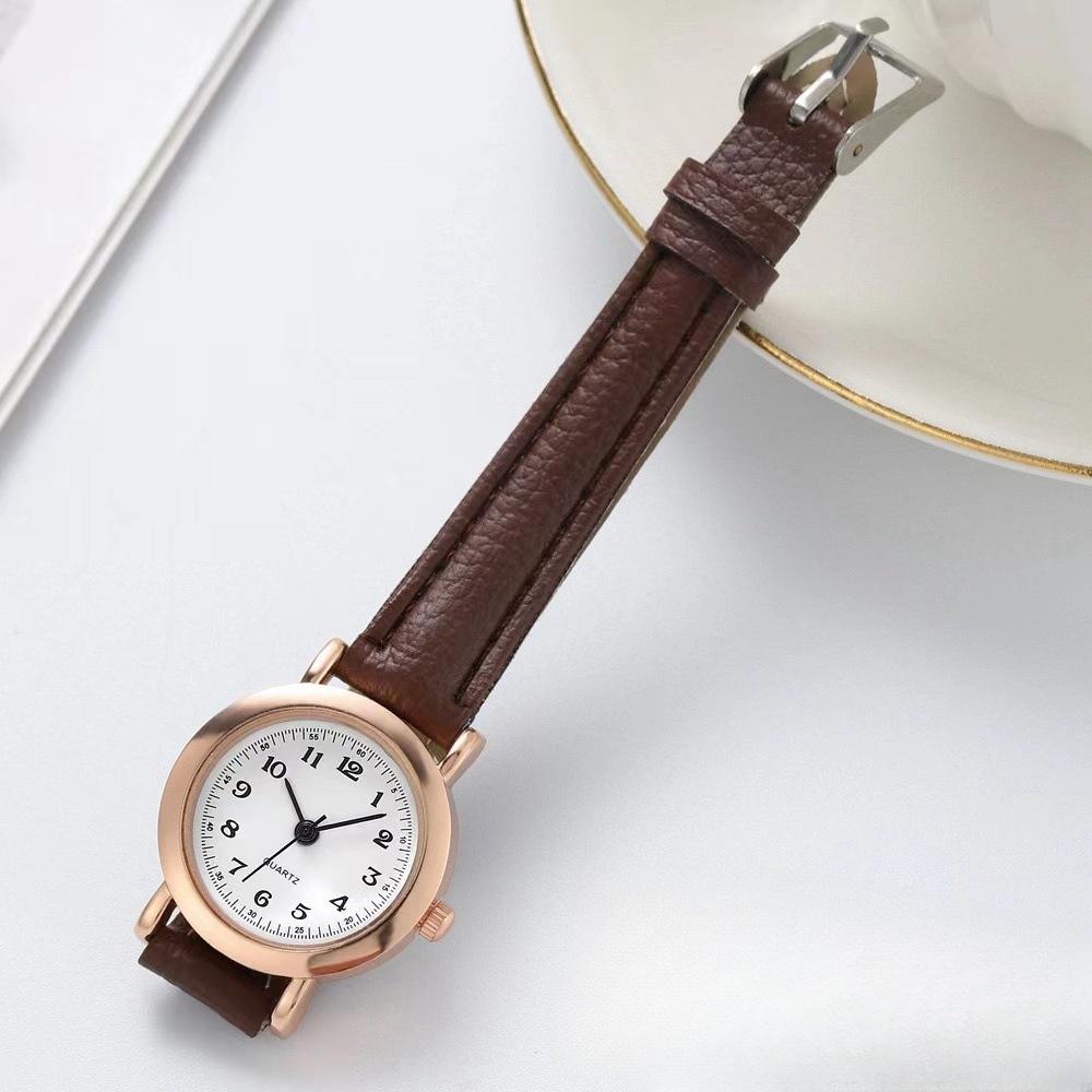 Hot Students Korean Version Watch Simple and Lovely Vintage Art with A Small Dial Watch for Student Teenager