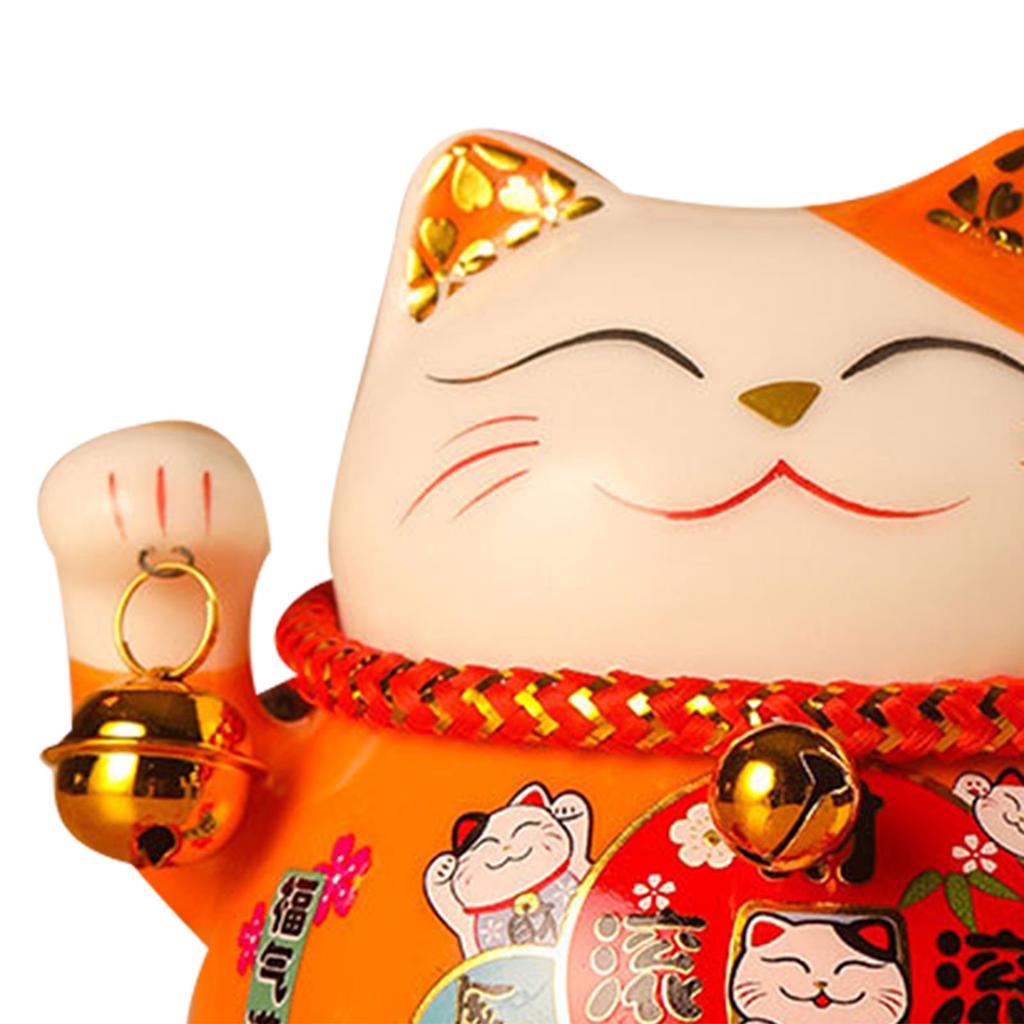 Lucky Cat Coin Bank 4.5in Exquisite Cute Bring Luck Good Wish Ceramic Fortune Cat Saving Pot Desk