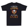 I Can Fix Stupid But Its Gonna Hurt Horror Skull On Back Retro Unisexs Tshirt