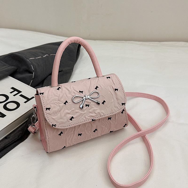 

Бант повседневная мода 2025 лето новый простой дизайн чувство любовь зарубежный стиль наплечная сумка женская розовый