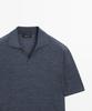 Masimodutti Knit V-Neck Polo Shirt