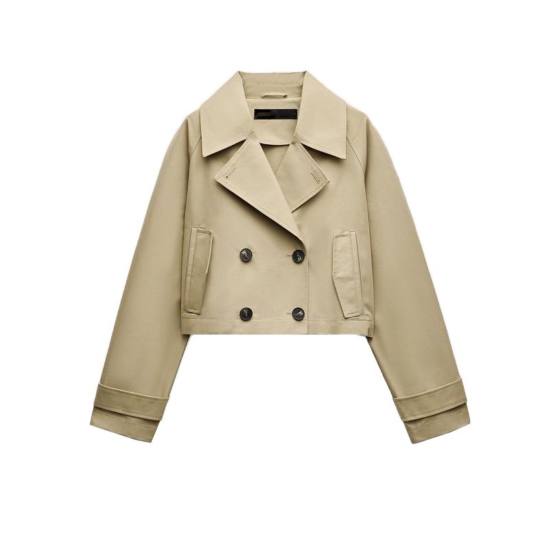 

Весна Новая Женская Одежда Классическое Элегантное Тренч Пальто Длинные Рукава Короткая Элегантная Куртка Верхняя Одежда 3046242 Tan L