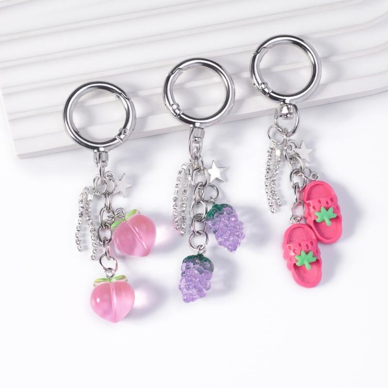 Fruit Keychain Bag Charms for Women Purse Handbag Backpack Bag Pendant Charms Car Keyring Aesthetic Keychain Charms