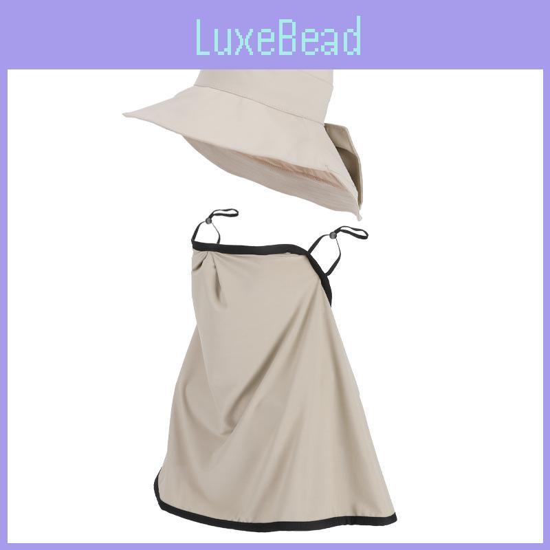 Summer Sun Protection Hat With Face Mask Set For Women Outdoor Shade Uv Blocker