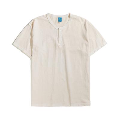 Guson Henley Neck Short Sleeve T-Shirt - Pigment Natural