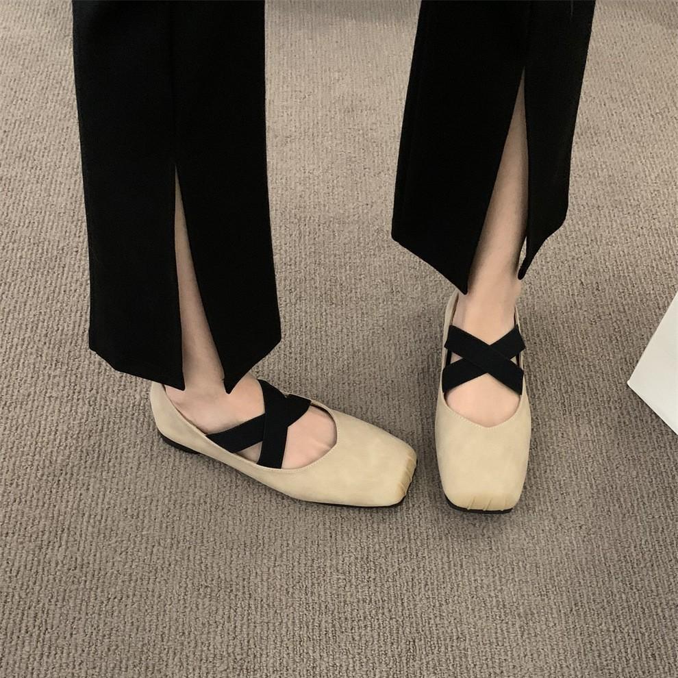 French Retro New Chinese Single Shoes with Skirt Mary Jane Shoes Ballet Shoes Spring and Summer Soft-soled Women's Shoes Flat Shoes
