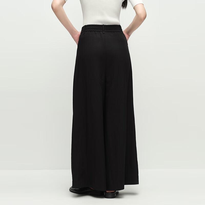 OVVOVV Women's Elastic Waist Casual Wide-Leg Pants