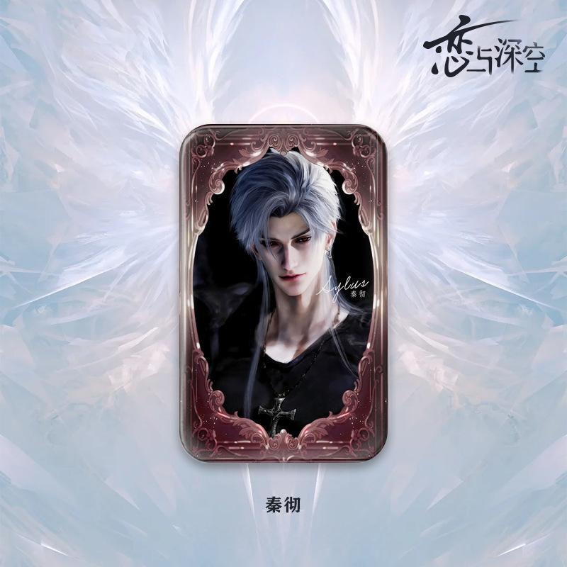 2025 1/4Pcs Love and Deepspace Sylus Rafayel Zayne Xavier Anime Square Badge Emblem Zinc Alloy Feather Brooch Cartoon Gifts