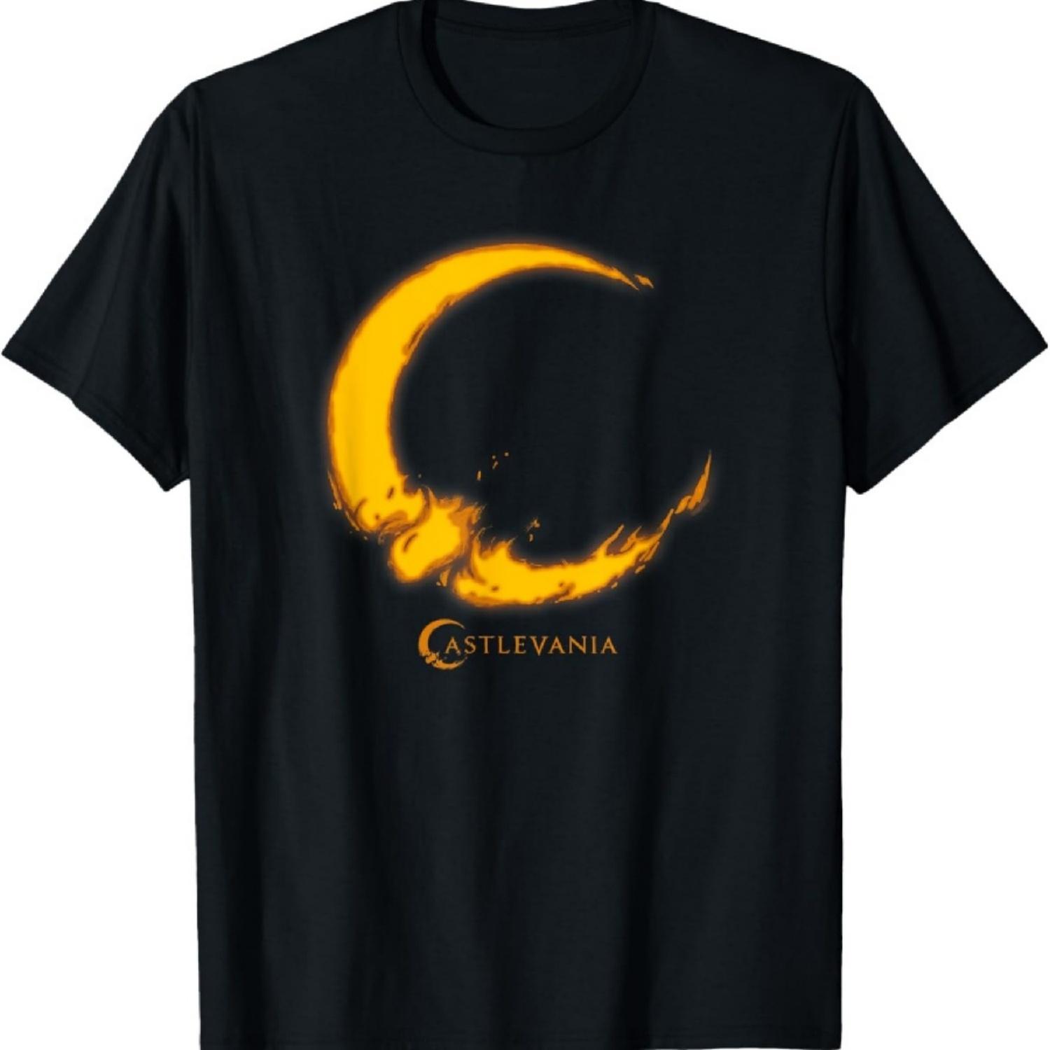 Футболка с огненным логотипом Castlevania Crescent Moon S