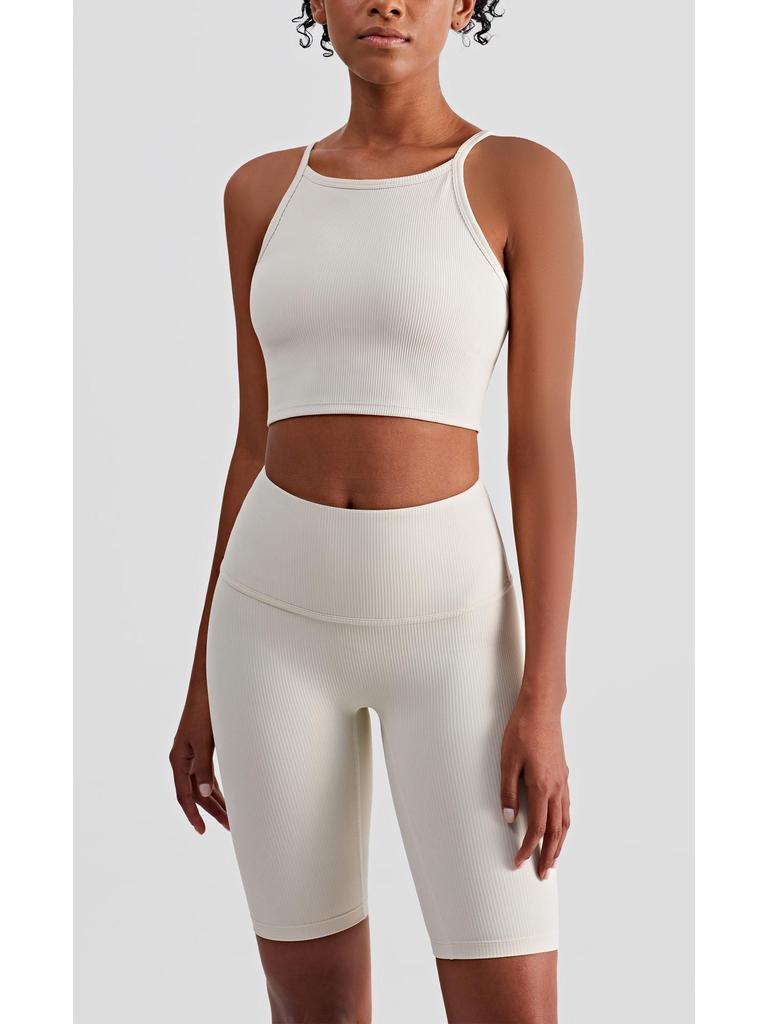 Women's European and American Slimming Ribbed High Neck Yoga Tank Top - Anti-Exposure, Beautiful Back Fitness Apparel for Summer