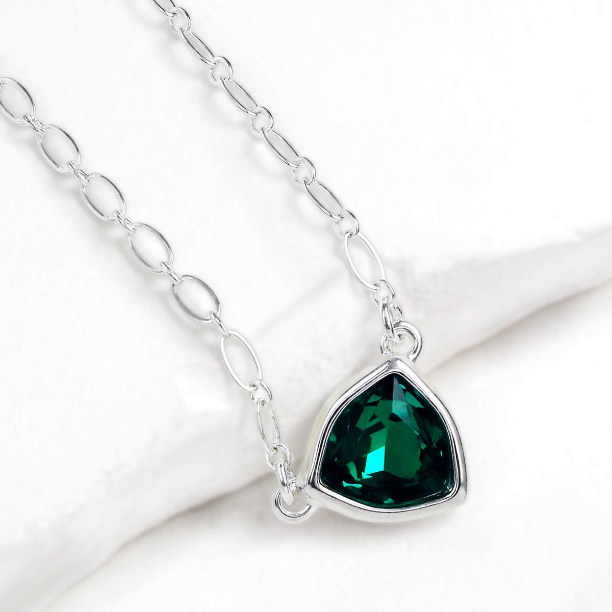 UNOde50 Exaggerated Heart & Triangle Crystal Pendant Necklace for Women