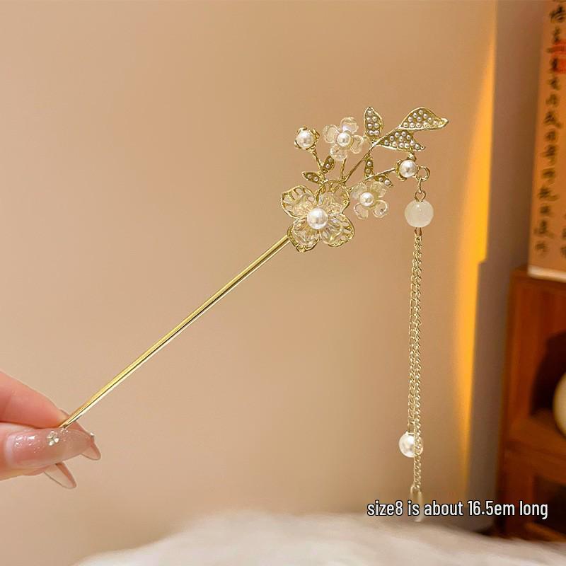 Tassel Flower Hairpin: Elegant Chinese Style Hanfu & Qipao Hair Accessory for Women