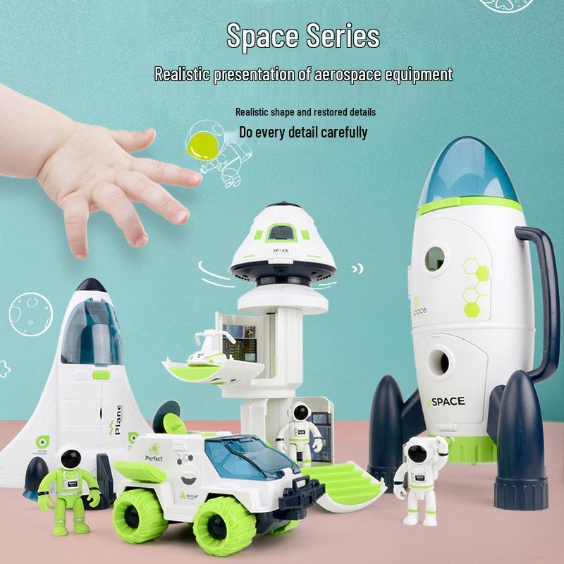 Children's Educational Space Toy Set: Rocket, Space Station & Astronaut