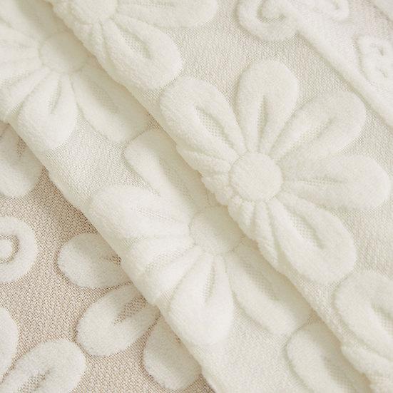 Jacquard Round Tablecloth, Sunflower Pattern Decorative Table Cloth, Lace Fabric Dinner Table Cover for Wedding Party Restaurant Banquet Decor