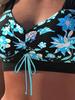 Sexy Swimwear Women Bikinis Set Shirring Two-pieces Beach Wrap Skirt Printed Female Swimwear Fashion Bathing Beachwear