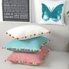Soft Velvet Cushion Cover Decor Ball Tassel Throw Pillow Case Solid Color Luxury Home Decor Living Room Sofa Seat Pillowcase