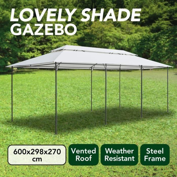 VidaXL Belvédère 600x298x270 cm Blanc 180 g-m²