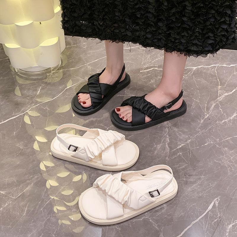 Popular French Flat-soled Sandals Women's Summer Fashion with Skirts, New Fairy Small Fragrant Versatile Roman Shoes