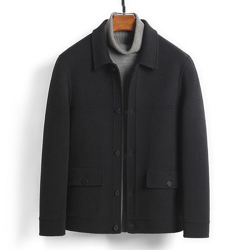 100% Wool Double-sided Woolen Autumn and Winter Woolen Coat Men's Short Cashmere-free Jacket