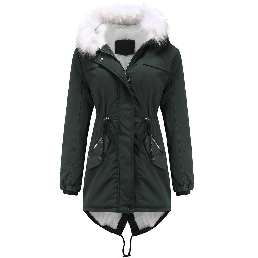 Women Winter Parka Coat Mid Length Puffer Jacket Quilted Fleece Lined Water Repellent Windproof Outdoor Daily Overcoat Plus Size S 4XL New