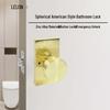 Golden Indoor Door Handle: American Style Privacy Lock for Bathroom & Bedroom