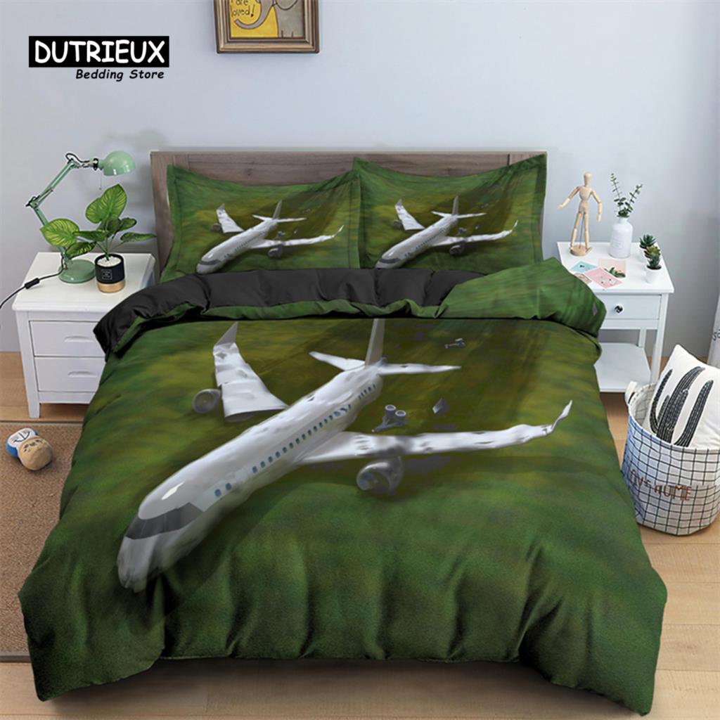 3D Airplane Printed Bedding Set Kids Adults 2/3pcs Duvet Cover With Pillowcase Comforter Bedding Quilt Cover Luxury Bedding Set