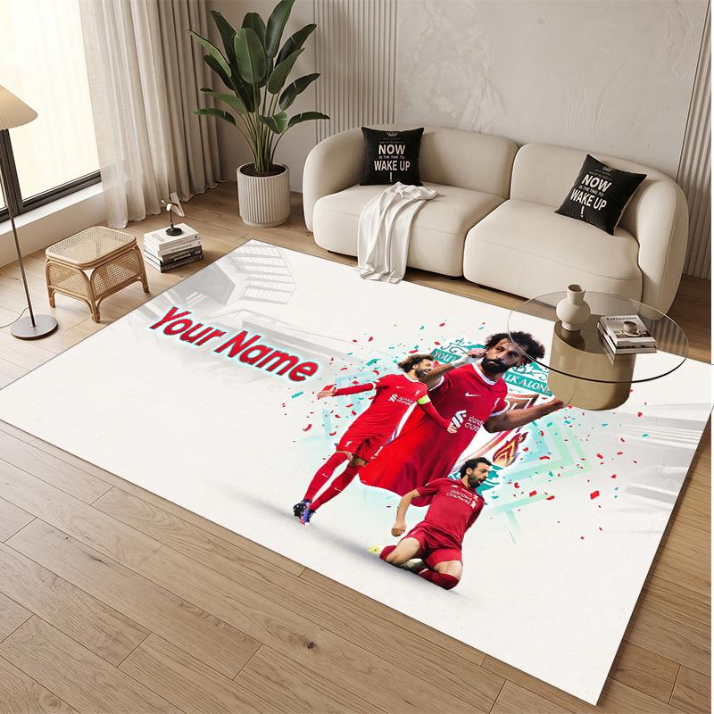 Personalized Crystal Velvet Carpet Mohamed Salah Pattern Non Slip Floor Rug