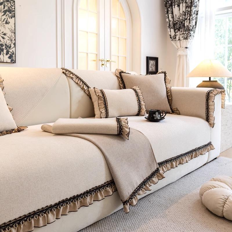 

2025 новый французский средневековый диван для гостиной, подушка, спинка, полотенце, шенилловый чехол для дивана, подушка для сиденья 30 * 50 waist pillowcase