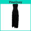 Sexy Strapless Evening Dress With Ruffle Trim And Side Slit For Party And Formal Events