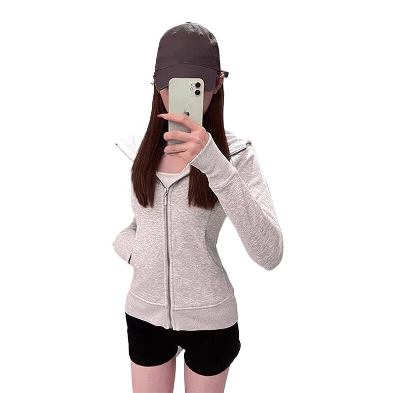 Women's Slimming Hooded Cardigan Sweatshirt - New Autumn/Winter Style with Zipper