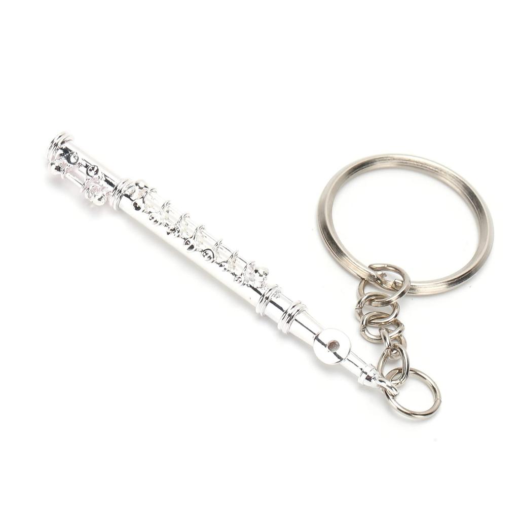 AUHX Metal Flute Keychain, Beautiful Flute Key Ring Gift, Practical Small Exquisite Gift for Hanging Keys or Decoration