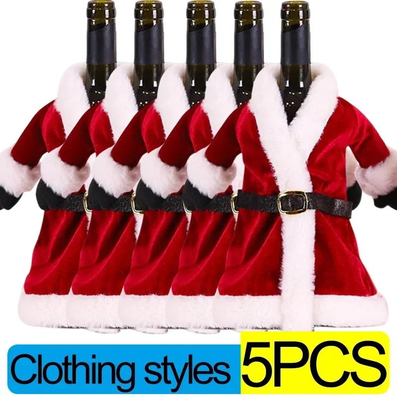 Christmas Wine Bottle Cover Merry Christmas Decor For Home 2026 Navidad Noel Natal Ornaments Xmas Gift Happy New Year Wholesale
