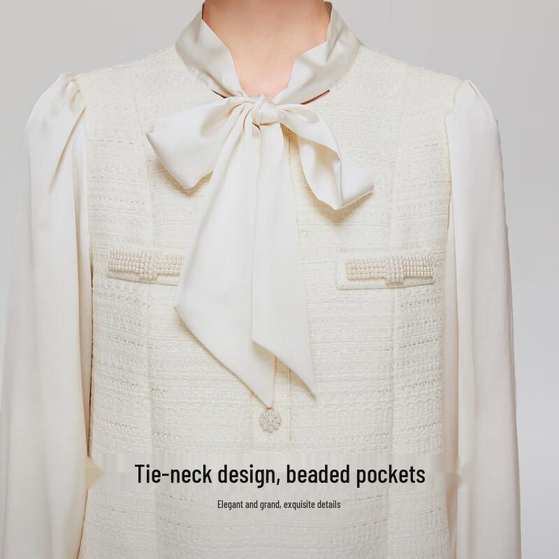 VEROMODA 2025 A/W Beaded Flutter Collar A-Line Mini Dress with Pockets