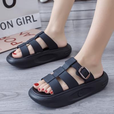 Neue Sommer Damen Plateau Sandalen Rutschfeste Keilabsatz Dicke Sohle Weiche Strand Hausschuhe für Damen