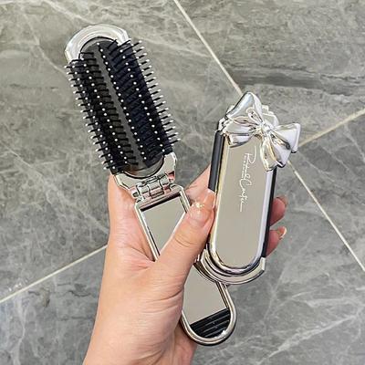 Mini Hair Brush Folding Massage Comb Head Massage Anti-Static Hair Combs With Mirror Portable Air Cushion Scalp Massage Comb Hot