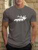 Men's Casual Loose T-shirt, Breathable and Stylish, Short-sleeve Round Neck with Moose Graphic Print