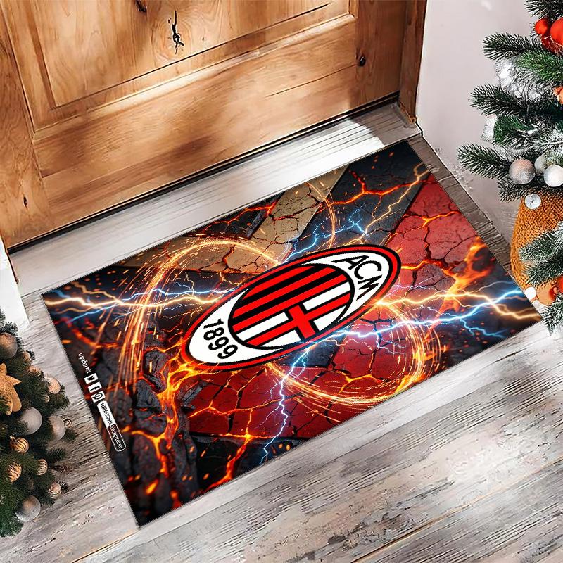 AC Milan Printed Flannel Area Rug Non Slip Soft Polyester Floor Carpet Indoor Decor Mat for Bedroom Living Room Sofa Game Room Home Decoration