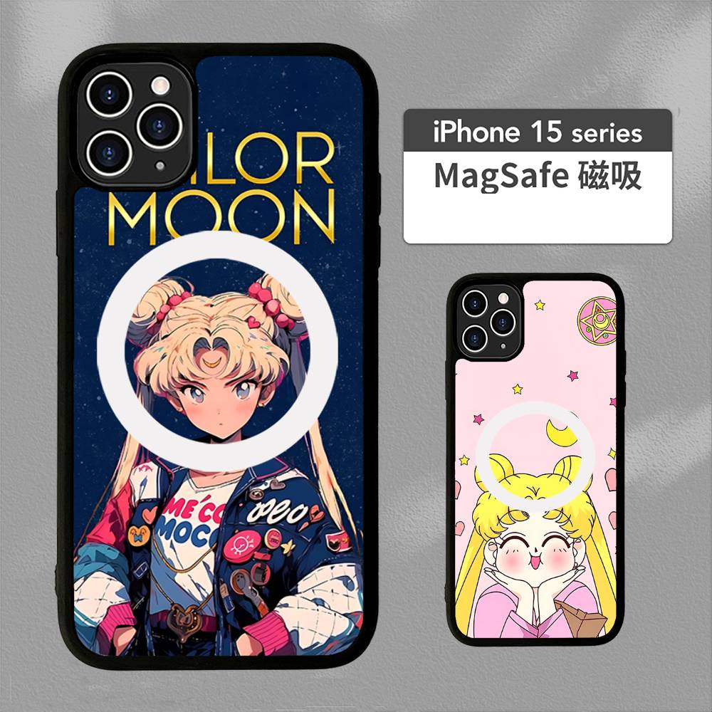S-Sailors Anime Moon Magnetic Phone Case For IPhone 16 15 14 13 12 11 17 Pro Max Plus Wireless Charge Cover