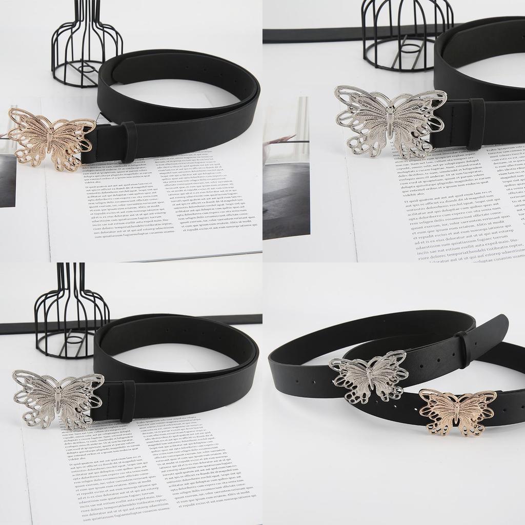 Versatile And Belt Slimming With Butterfly Metal Buckle Belt Decoration Dress