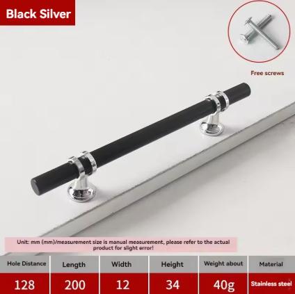 12 Pcs Modern Zinc Alloy Black Gold Door Handles Kitchen Cabinet Handles Solid Drawer Knobs Fashion Furniture Handle Hardware