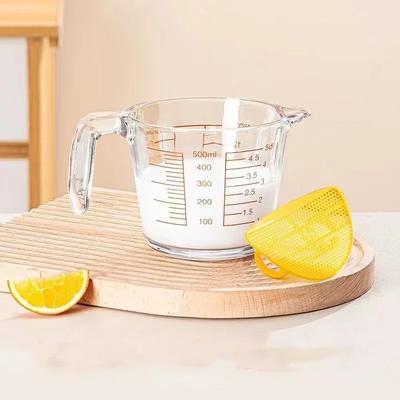 2025 New 500/1000ml Measuring Cup Premium Clear Graduated Glass Milk Cups Pour Spout With Handle Kitchen Tool Baking Mugs Microw