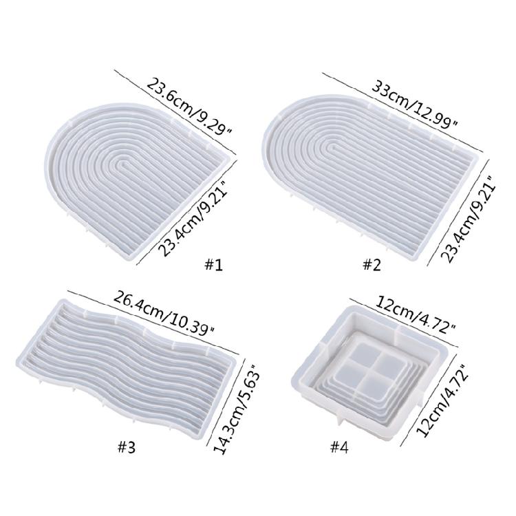 Resin Tray Mold Silicone Coasters Mold for Cup Mat Home Decor Jewelry Box Mold
