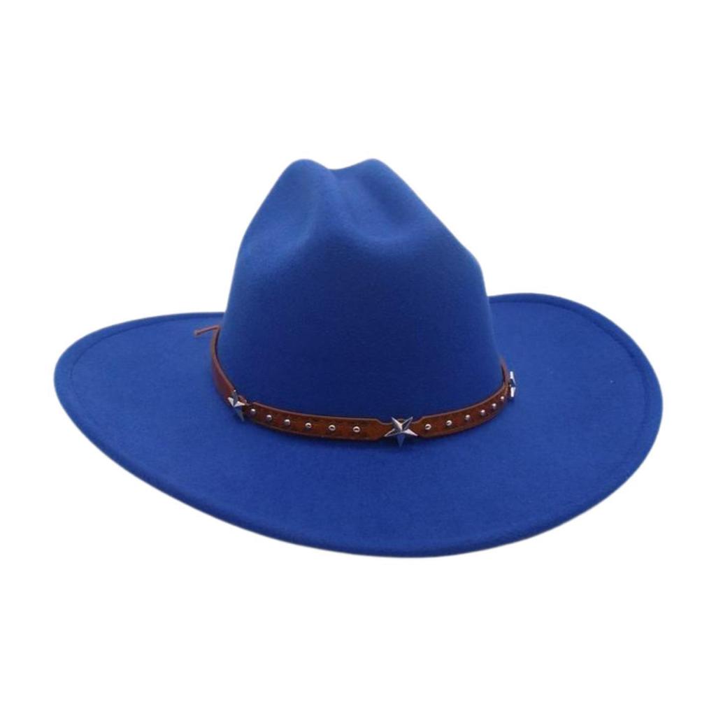 Jazz Hat Lady Fried Street Concave Shape Internet Celebrity Top Hat New British Style Wide Brim Woolen Fashion Simple Cowboy Hat