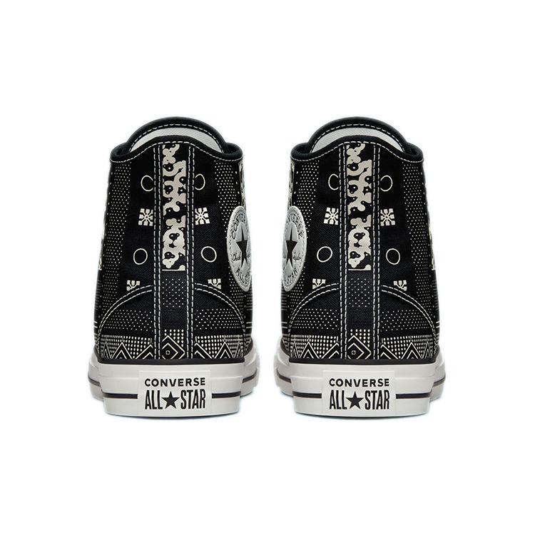 Converse Chuck Taylor All Star Ctas Hi Casual Versatile High-Top Canvas Sneakers Unisex Sneakers Black White 172434C