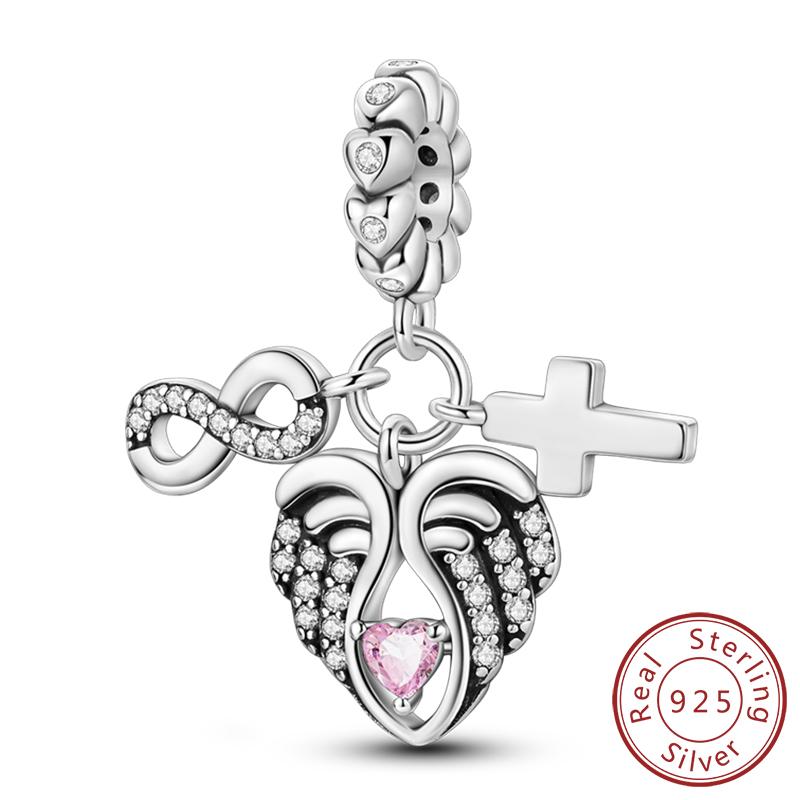 Copper Charms Beads Devil'S Eye Cross Angel Charms Fit Original Charms Bracelets Pendants Fine Diy Jewelry Making For Women