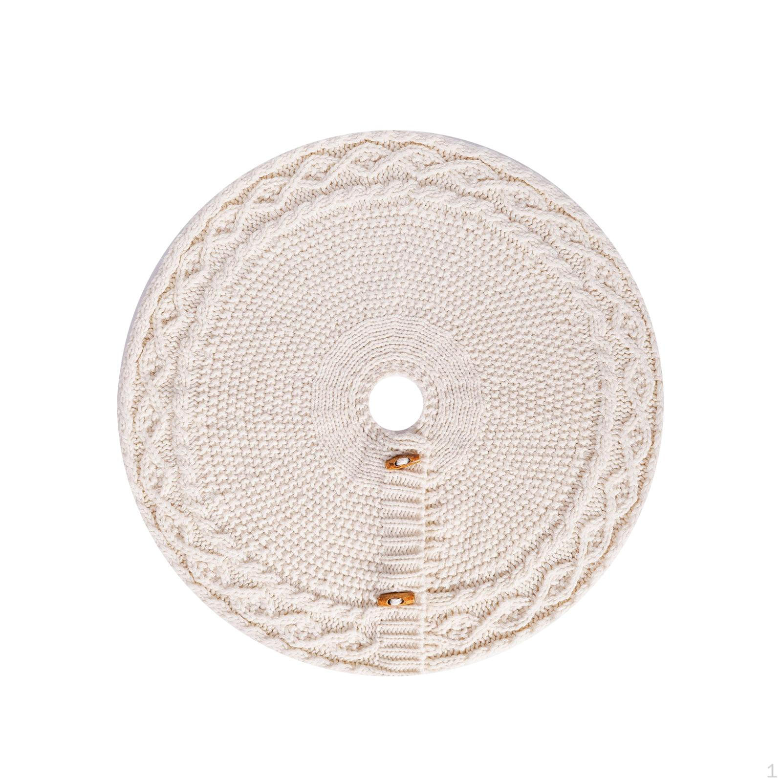 

Weaving Christmas Tree Skirt Winter Mat 46cm Dia Vintage Design Soft DIY Beige