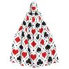 Poker Red Black Alice In Wonderland Hooded Cloak Unisex Hood Cloak Cosplay Medieval Costume Witch Wicca Elf Purim Carnival Party