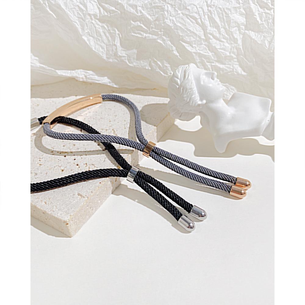 Japanese and Korean Ins Simple Design Personality Rope and Titanium Steel Lovers Couple Bracelet