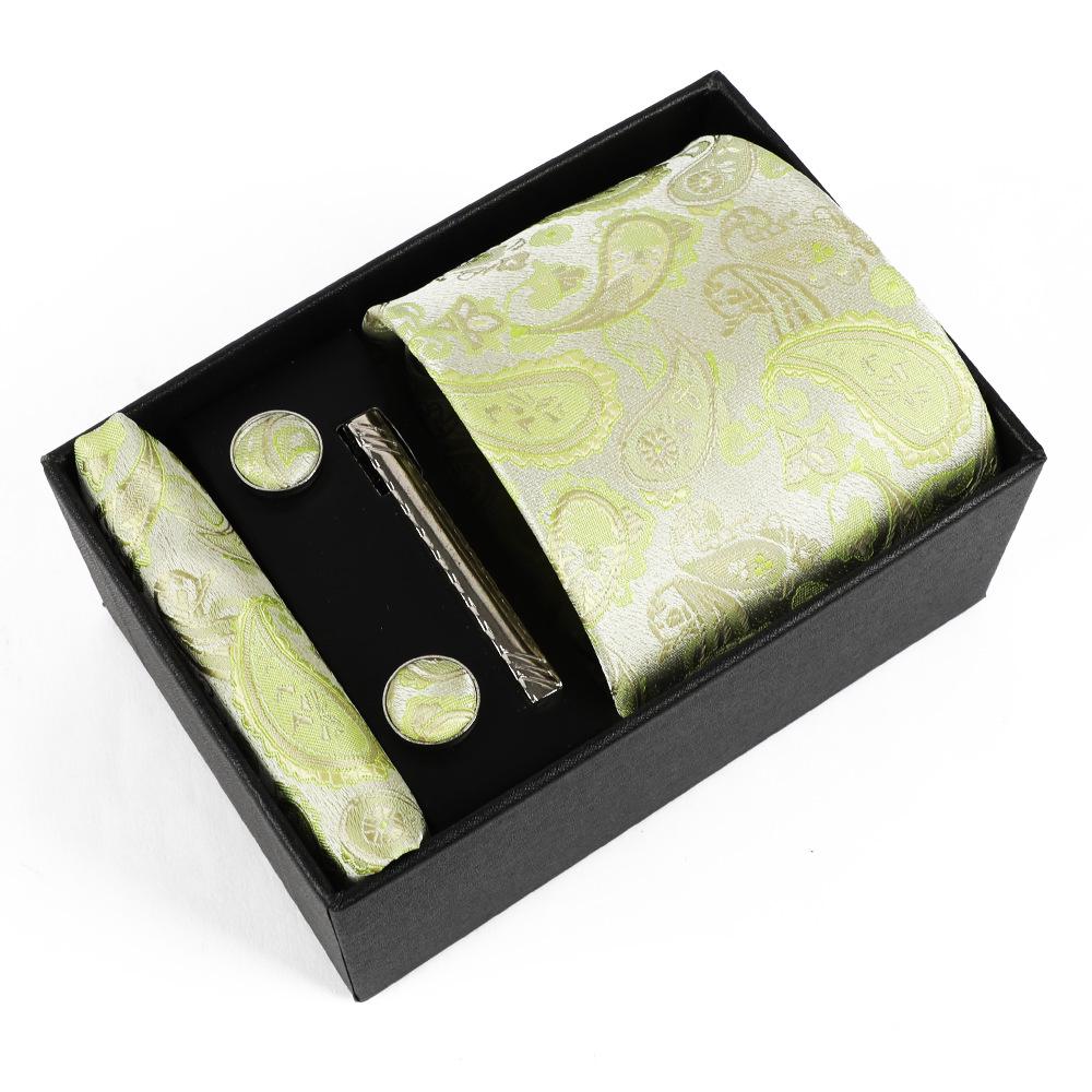 Heren Paisley Jacquard Stropdas met Cadeaubox - Elegante 8CM Cashew Design